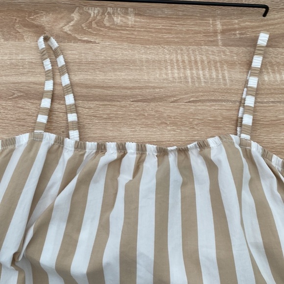 GAP Patchwork Khaki Stripe Midi Dress - M - Picture 4 of 8